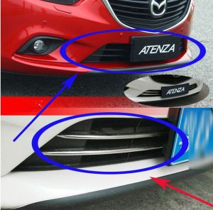 Накладки на решетку бампера 2 части хромированные для MAZDA 6 (2013-)